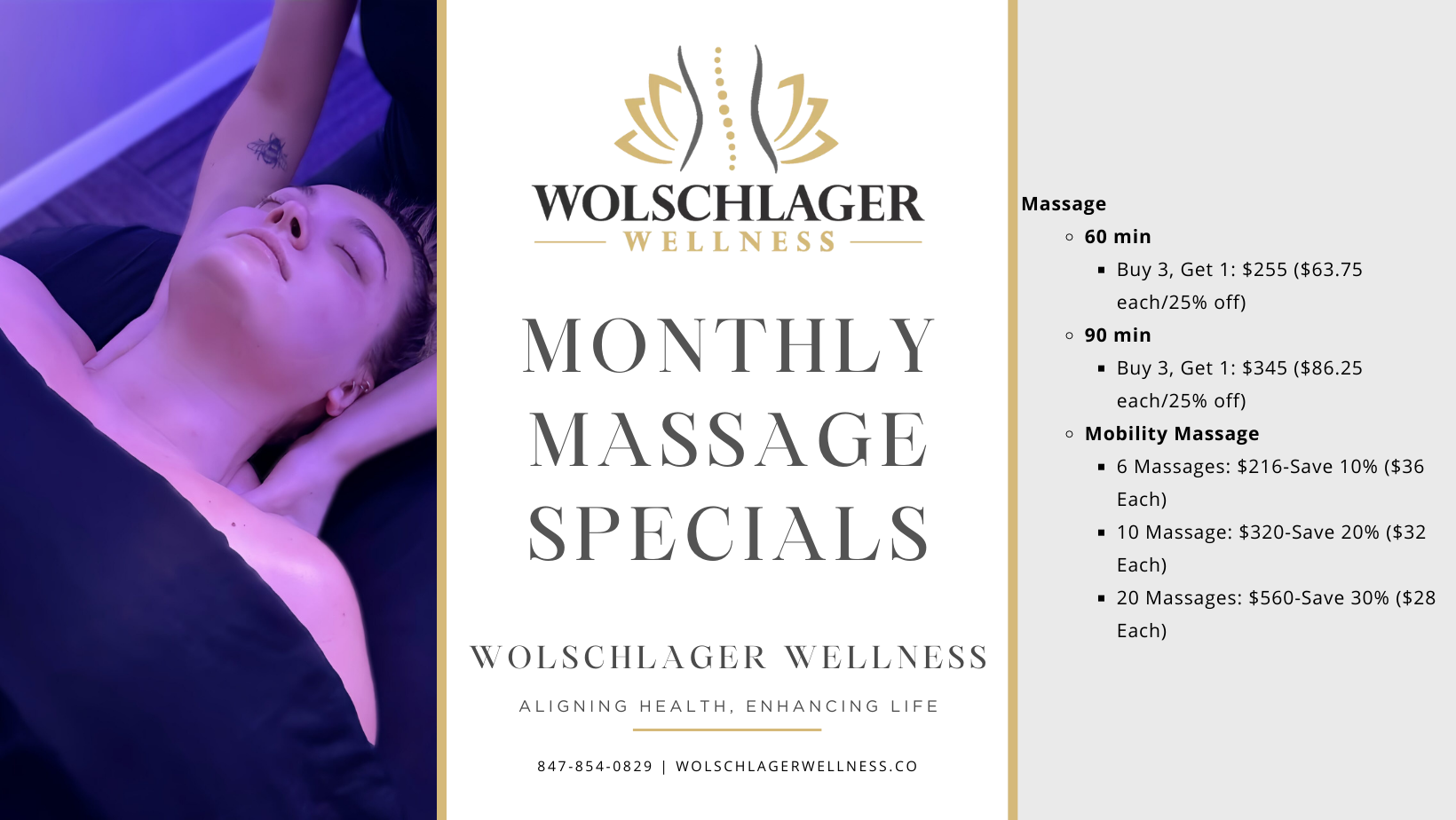 Monthly Massage Specials